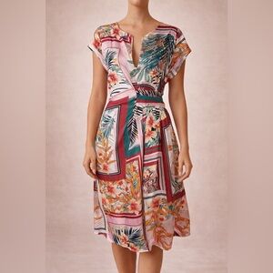 Zara Tropical Print Midi Dress